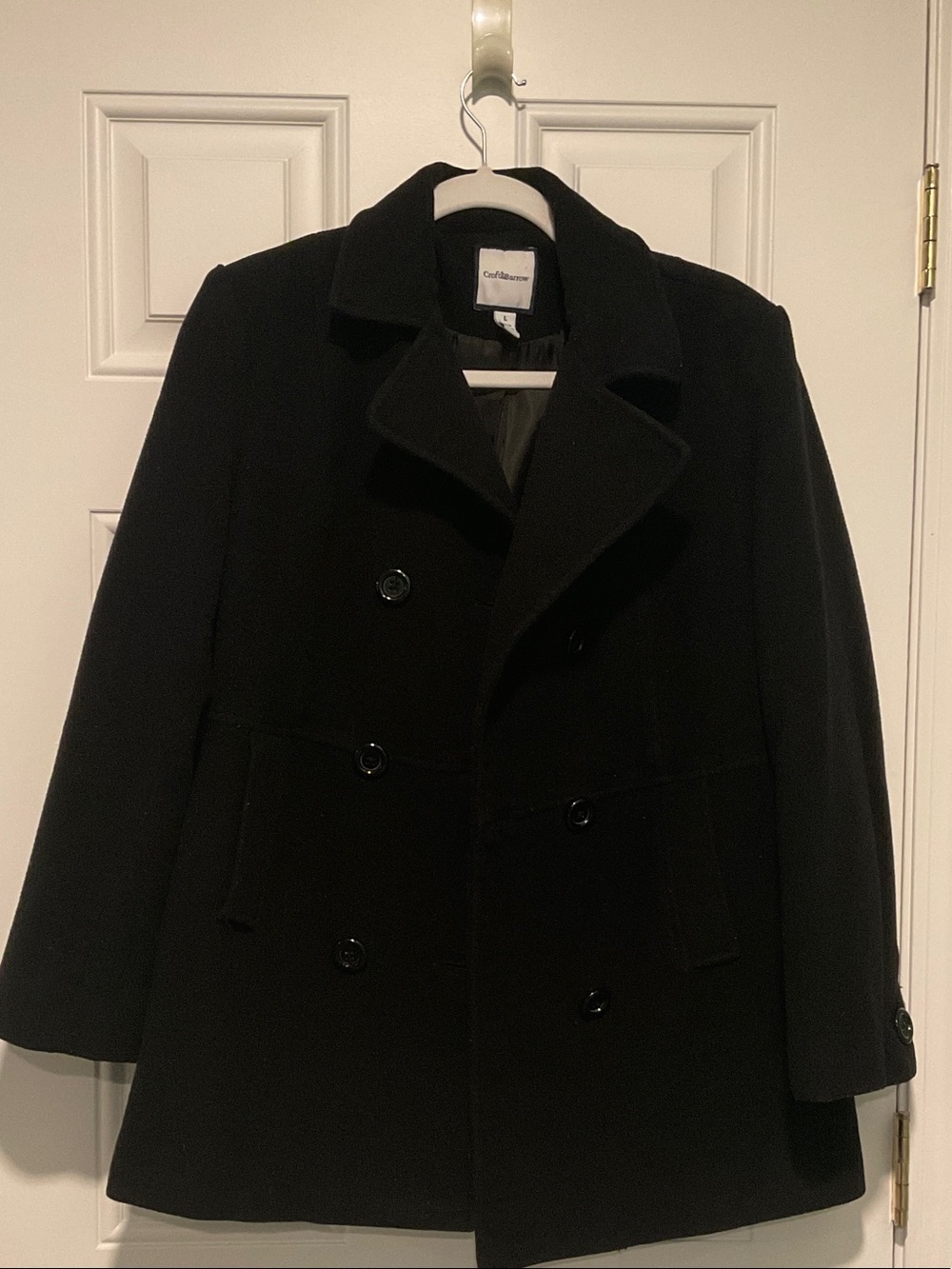 croft & barrow Women's Black Double-Breasted Peacoat